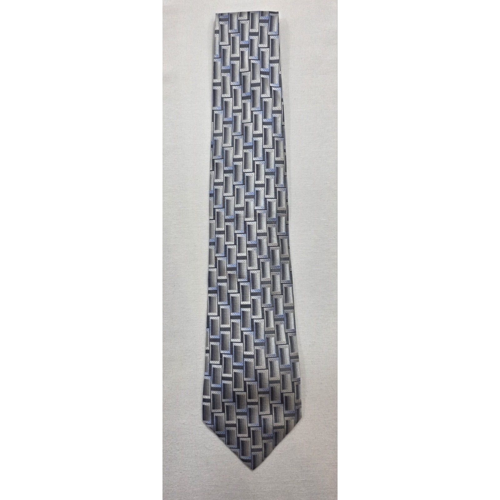 Joseph  Feiss Tie Silver And Blue